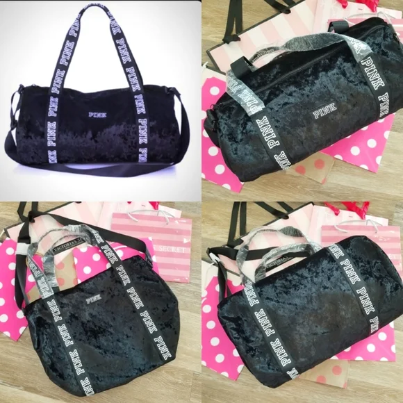 Pink velvet duffle bag shop